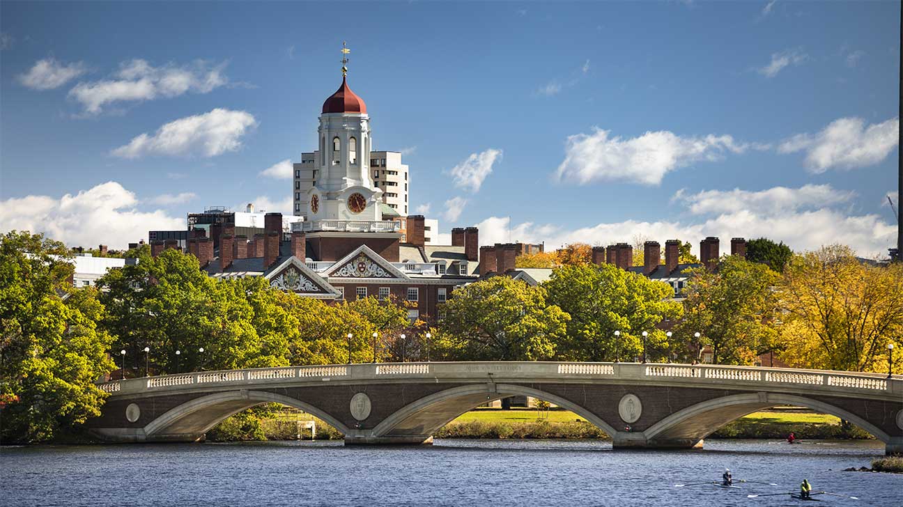 Photo of Cambridge Massachusetts with a church in the background.